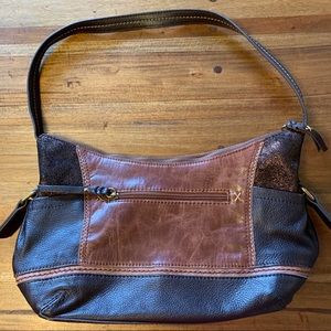 The Sak leather pocketbook brown and black clean